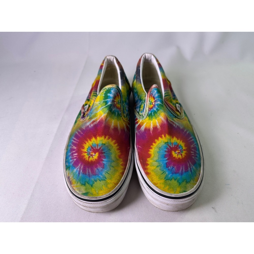 Vans Asher Tie Dye Slip On Shoes Multi Color Spiral Canvas Sneakers Womens 7.5‎ - Picture 14 of 14